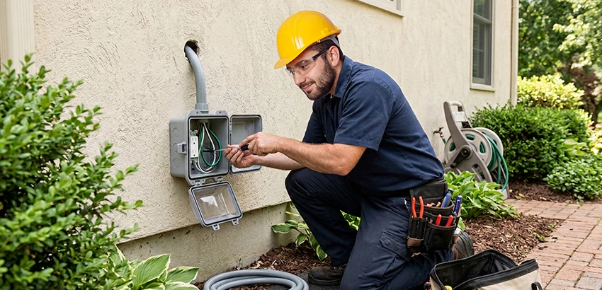 Outdoor Outlet Installation on Vinyl Siding in Smyrna
